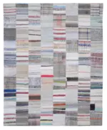Chaput Patchwork Multi Renk Pamuk Üzerine Yün El Dokuma Kilim-248x307