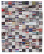 Chaput Patchwork Multi Renk Pamuk Üzerine Yün El Dokuma Kilim-241x300