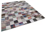 Chaput Patchwork Multi Renk Pamuk Üzerine Yün El Dokuma Kilim-241x300 - Görsel 2