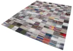 Chaput Patchwork Multi Renk Pamuk Üzerine Yün El Dokuma Kilim-241x300 - Görsel 3