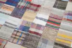 Chaput Patchwork Multi Renk Pamuk Üzerine Yün El Dokuma Kilim-241x300 - Görsel 6