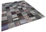 Chaput Patchwork Multi Renk Pamuk Üzerine Yün El Dokuma Kilim-240x300 - Görsel 2