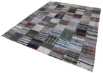 Chaput Patchwork Multi Renk Pamuk Üzerine Yün El Dokuma Kilim-240x300 - Görsel 3