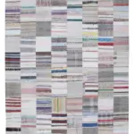 Chaput Patchwork Multi Renk Pamuk Üzerine Yün El Dokuma Kilim-249x303