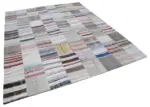 Chaput Patchwork Multi Renk Pamuk Üzerine Yün El Dokuma Kilim-249x303 - Görsel 2