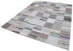 Chaput Patchwork Multi Renk Pamuk Üzerine Yün El Dokuma Kilim-249x303 - Görsel 3