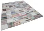 Chaput Patchwork Multi Renk Pamuk Üzerine Yün El Dokuma Kilim-248x304 - Görsel 2