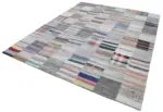 Chaput Patchwork Multi Renk Pamuk Üzerine Yün El Dokuma Kilim-248x304 - Görsel 3