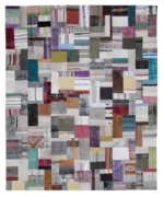 Chaput Patchwork Multi Renk Pamuk Üzerine Yün El Dokuma Kilim-250x305