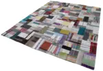 Chaput Patchwork Multi Renk Pamuk Üzerine Yün El Dokuma Kilim-250x305 - Görsel 3