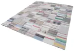 Chaput Patchwork Multi Renk Pamuk Üzerine Yün El Dokuma Kilim-248x304 - Görsel 3