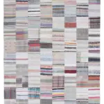 Chaput Patchwork Multi Renk Pamuk Üzerine Yün El Dokuma Kilim-248x306