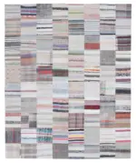 Chaput Patchwork Multi Renk Pamuk Üzerine Yün El Dokuma Kilim-248x306