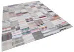 Chaput Patchwork Multi Renk Pamuk Üzerine Yün El Dokuma Kilim-248x306 - Görsel 2