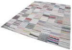 Chaput Patchwork Multi Renk Pamuk Üzerine Yün El Dokuma Kilim-248x306 - Görsel 3