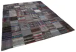 Chaput Patchwork Multi Renk Pamuk Üzerine Yün El Dokuma Kilim-237x299 - Görsel 2