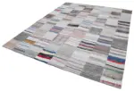Chaput Patchwork Multi Renk Pamuk Üzerine Yün El Dokuma Kilim-248x304 - Görsel 3