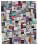 Chaput Patchwork Multi Renk Pamuk Üzerine Yün El Dokuma Kilim-251x305