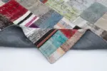 Chaput Patchwork Multi Renk Pamuk Üzerine Yün El Dokuma Kilim-200x300 - Görsel 5
