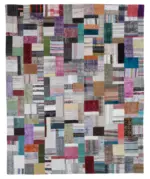 Chaput Patchwork Multi Renk Pamuk Üzerine Yün El Dokuma Kilim-251x308