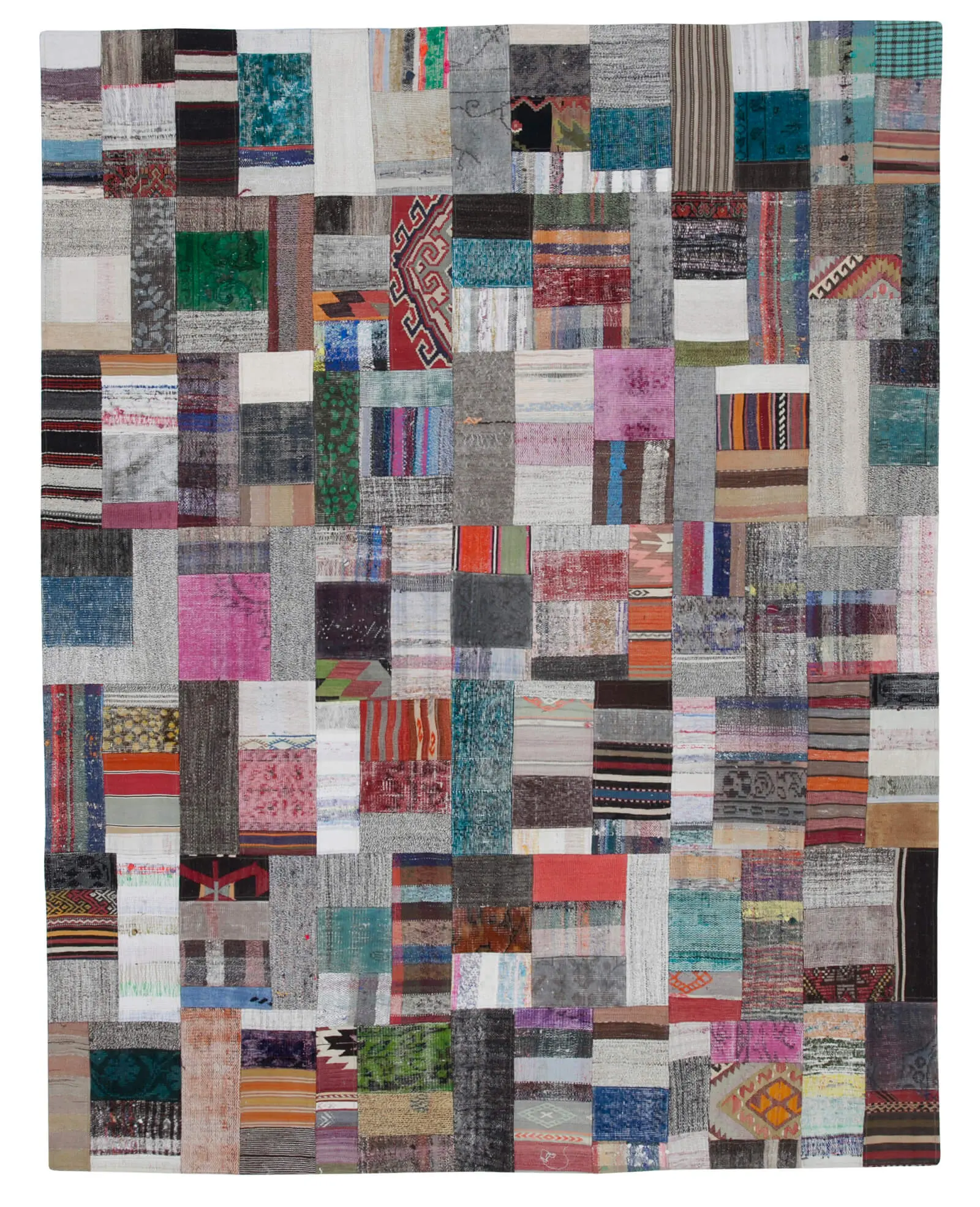 Rc_30455_1_Multicolor_Oriental_Kilim_Patchwork_Rugs Chaput Patchwork Multi Renk Pamuk Üzerine Yün El Dokuma Kilim-241x310 - Görsel 1