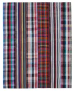 Chaput Patchwork Multi Renk Pamuk Üzerine Yün El Dokuma Kilim-243x307