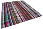 Chaput Patchwork Multi Renk Pamuk Üzerine Yün El Dokuma Kilim-243x307 - Görsel 2