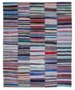 Chaput Patchwork Multi Renk Pamuk Üzerine Yün El Dokuma Kilim-248x307