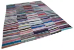 Chaput Patchwork Multi Renk Pamuk Üzerine Yün El Dokuma Kilim-248x307 - Görsel 2