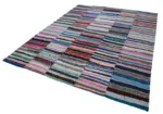 Chaput Patchwork Multi Renk Pamuk Üzerine Yün El Dokuma Kilim-248x307 - Görsel 3
