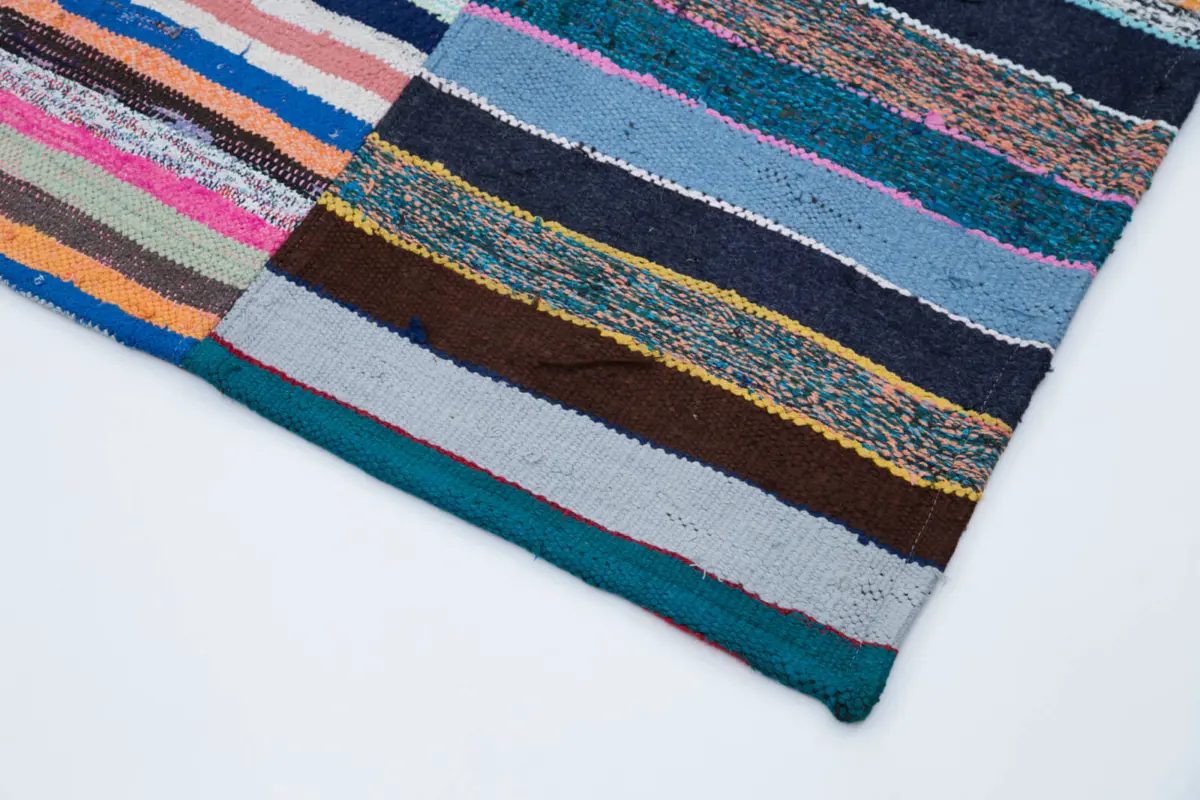Chaput Patchwork Multi Renk Pamuk Üzerine Yün El Dokuma Kilim-248x307 - Görsel 4