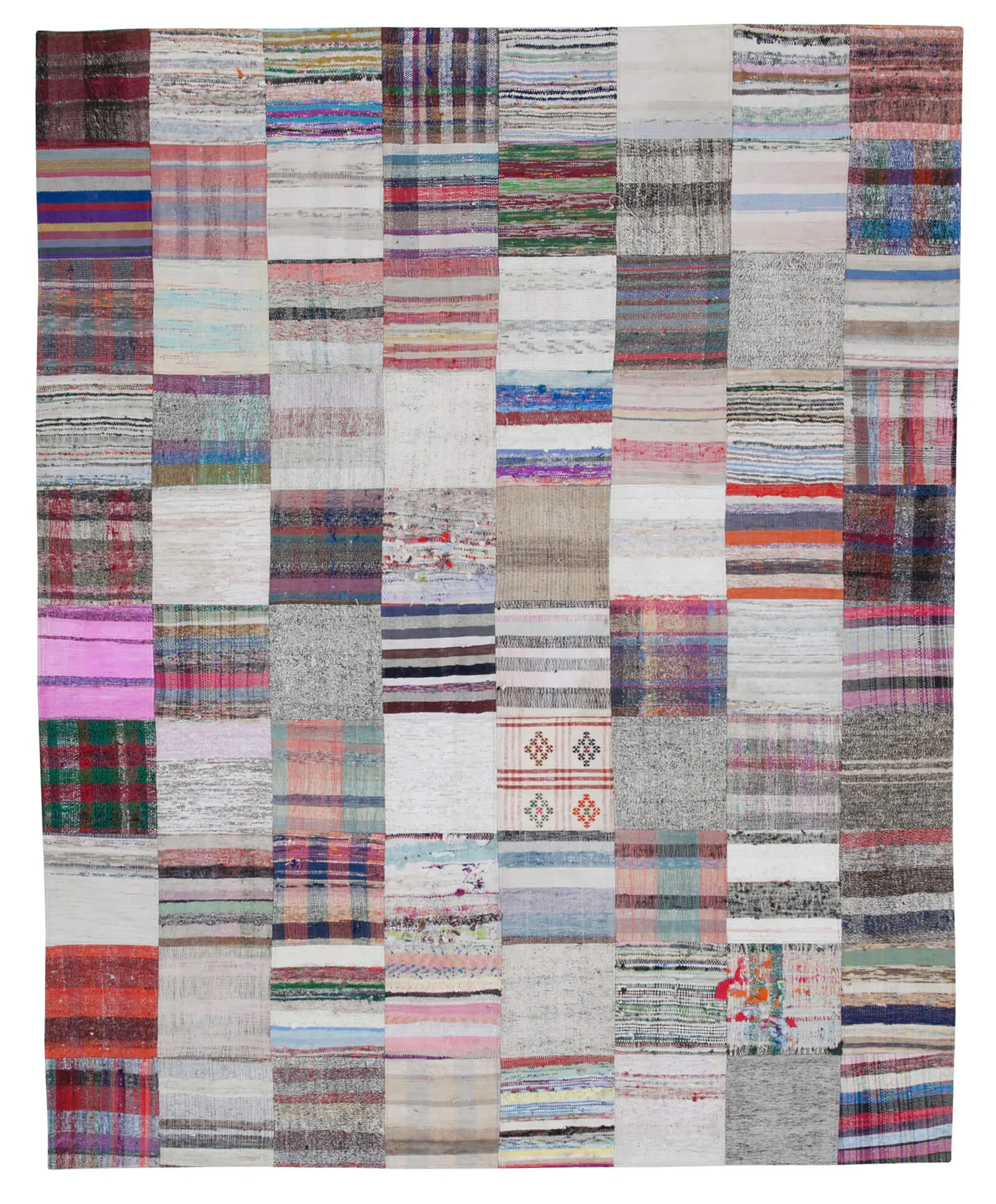 Rc_30459_1_Multicolor_Oriental_Kilim_Patchwork_Rugs Chaput Patchwork Multi Renk Pamuk Üzerine Yün El Dokuma Kilim-240x300 - Görsel 1