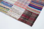 Chaput Patchwork Multi Renk Pamuk Üzerine Yün El Dokuma Kilim-240x300 - Görsel 4