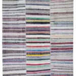 Chaput Patchwork Multi Renk Pamuk Üzerine Yün El Dokuma Kilim-246x298