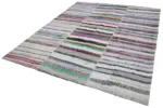 Chaput Patchwork Multi Renk Pamuk Üzerine Yün El Dokuma Kilim-246x298 - Görsel 3