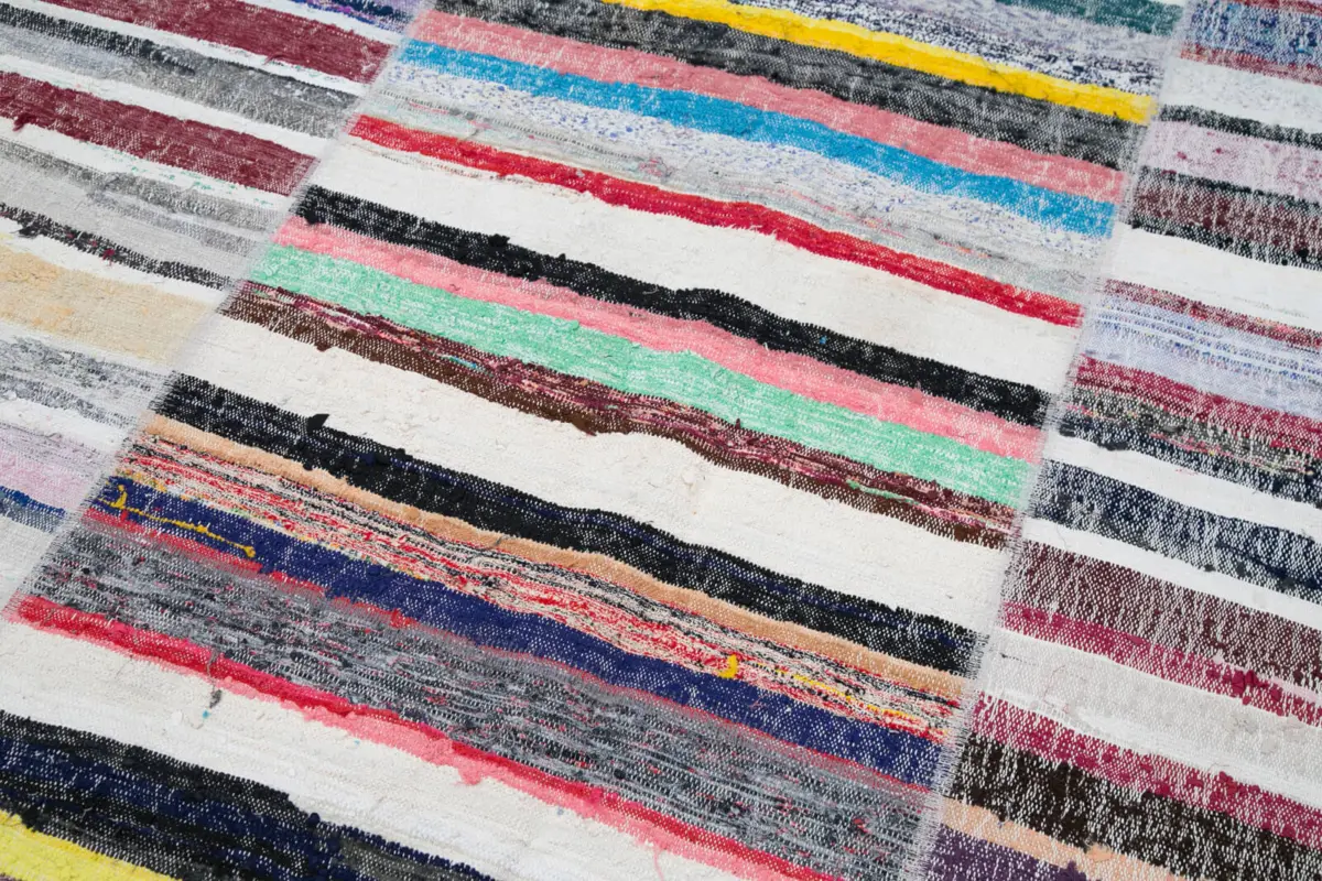 Chaput Patchwork Multi Renk Pamuk Üzerine Yün El Dokuma Kilim-246x298 - Görsel 6