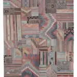 Anadolu Patchwork Multi Renk Pamuk Üzerine Yün El Dokuma Kilim-203x302