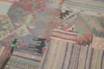 Anadolu Patchwork Multi Renk Pamuk Üzerine Yün El Dokuma Kilim-202x302 - Görsel 6
