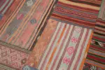Anadolu Patchwork Multi Renk Pamuk Üzerine Yün El Dokuma Kilim-203x301 - Görsel 6