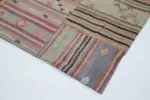 Anadolu Patchwork Kahverengi Renk Pamuk Üzerine Yün El Dokuma Kilim-204x302 - Görsel 4