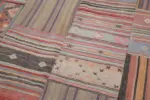 Anadolu Patchwork Kahverengi Renk Pamuk Üzerine Yün El Dokuma Kilim-204x302 - Görsel 6