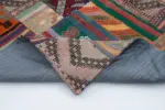 Anadolu Patchwork Multi Renk Pamuk Üzerine Yün El Dokuma Kilim-202x301 - Görsel 5