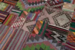 Anadolu Patchwork Multi Renk Pamuk Üzerine Yün El Dokuma Kilim-202x301 - Görsel 6