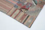 Anadolu Patchwork Bej Renk Pamuk Üzerine Yün El Dokuma Kilim-202x301 - Görsel 4