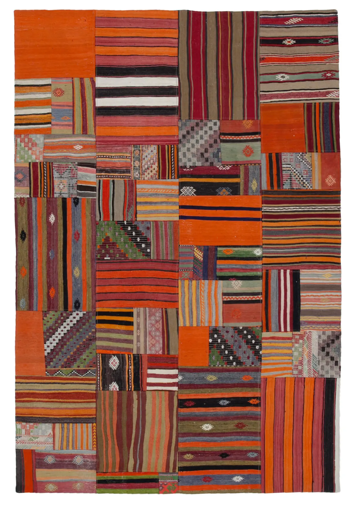 Rc_30478_1_Orange_Oriental_Kilim_Patchwork_Rugs