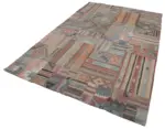 Anadolu Patchwork Kahverengi Renk Pamuk Üzerine Yün El Dokuma Kilim-202x301 - Görsel 3