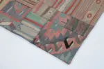 Anadolu Patchwork Kahverengi Renk Pamuk Üzerine Yün El Dokuma Kilim-202x300 - Görsel 4