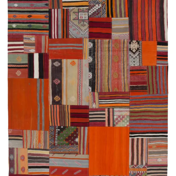 Rc_30483_1_Orange_Oriental_Kilim_Patchwork_Rugs