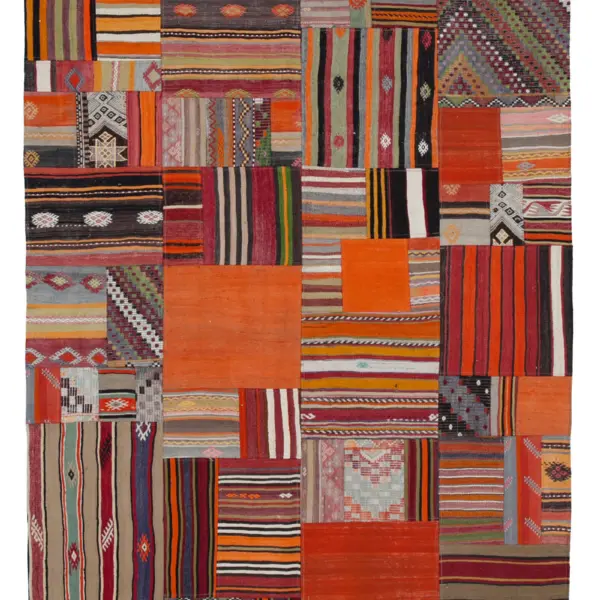 Rc_30484_1_Orange_Oriental_Kilim_Patchwork_Rugs