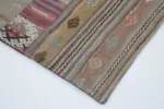 Anadolu Patchwork Kahverengi Renk Pamuk Üzerine Yün El Dokuma Kilim-201x302 - Görsel 4